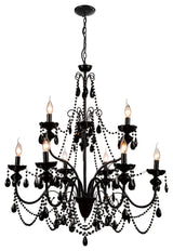 Keen 9 Light Up Chandelier With Black Finish