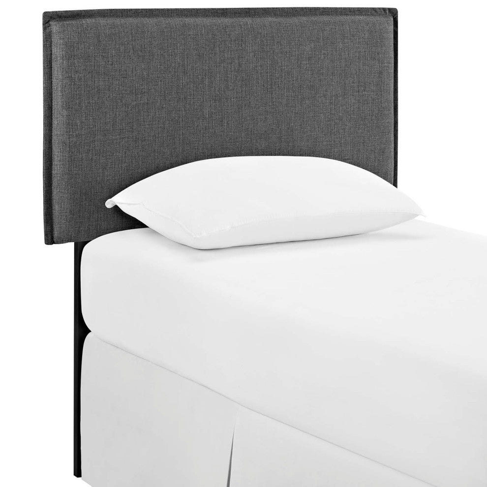 Camille Twin Upholstered Fabric Headboard, Gray
