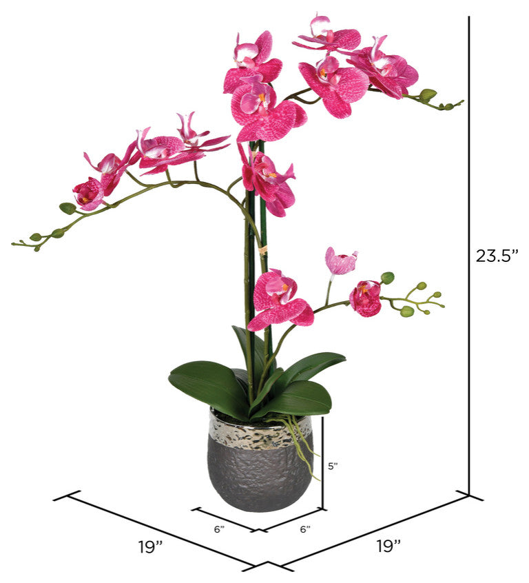 Vickerman FN190201 23.5" Artificial Potted Real Touch Mauve Phalaenopsis Spray