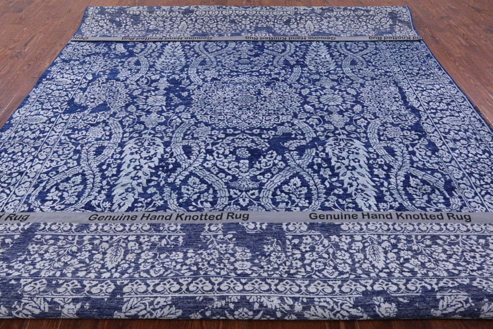 Persian Wool and Silk Hand Knotted Rug 8' 11" X 12' 1" Q9419