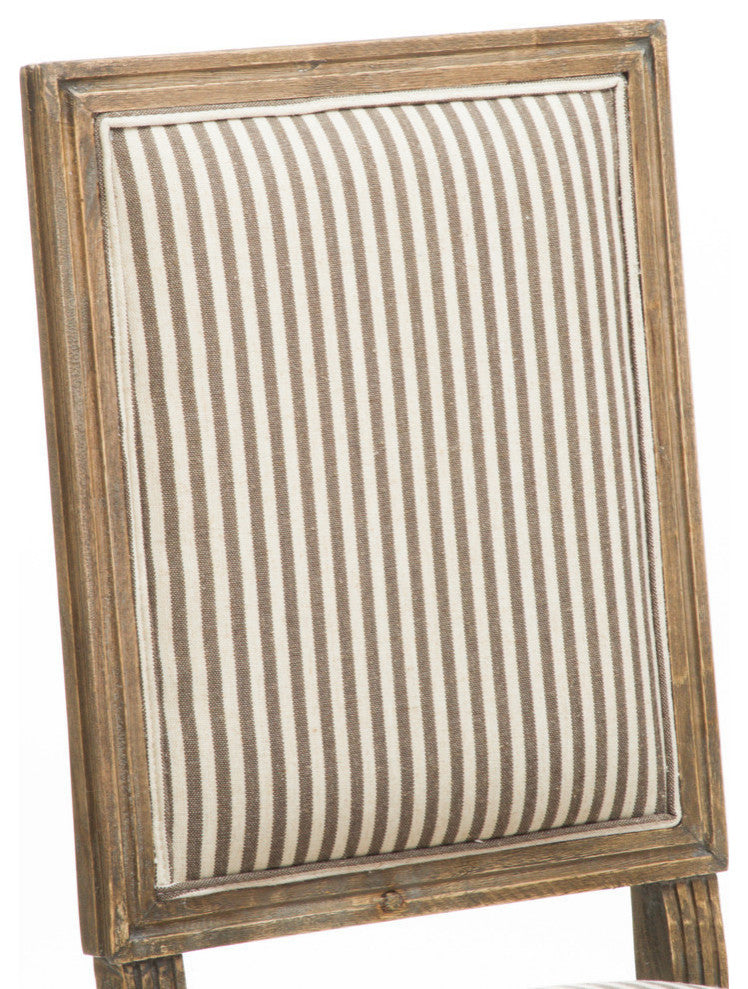 GDF Studio Martin Weathered Stripe Dining Chairs, Dark Coffee, Set of 2