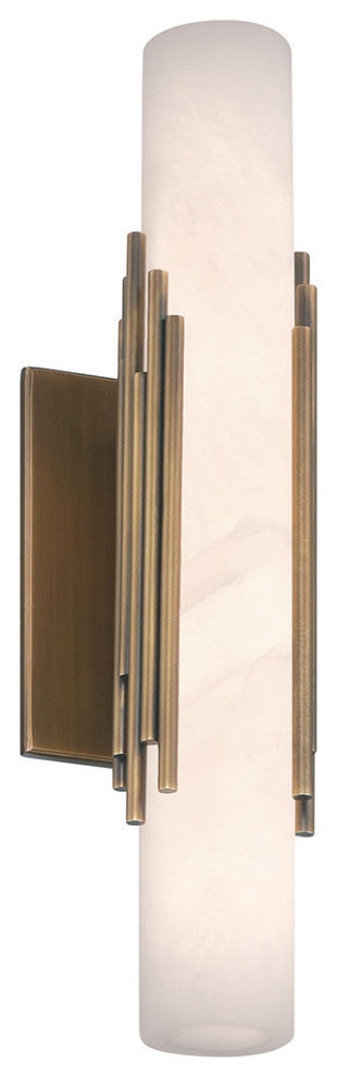 Venna, Wall Sconce , 16", Antique Brass, Alabaster
