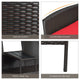 Costway Patio Rattan Loveseat Sofa Cushioned Coffee Table Red
