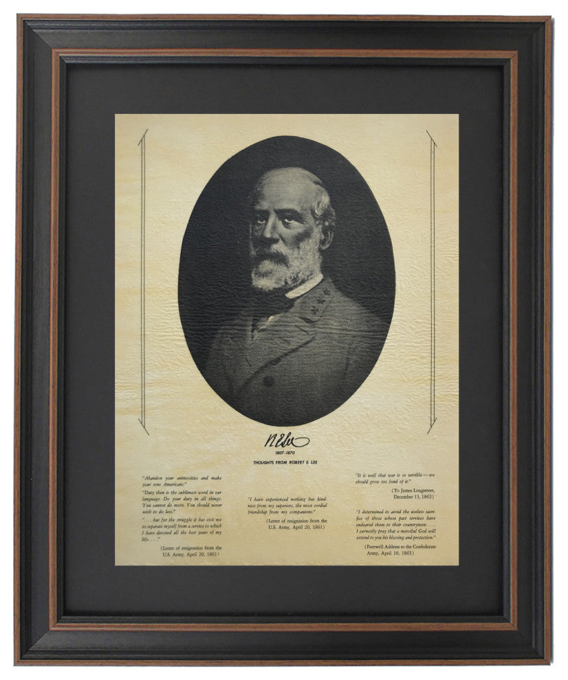 Framed Robert E. Lee Portrait & Quotes
