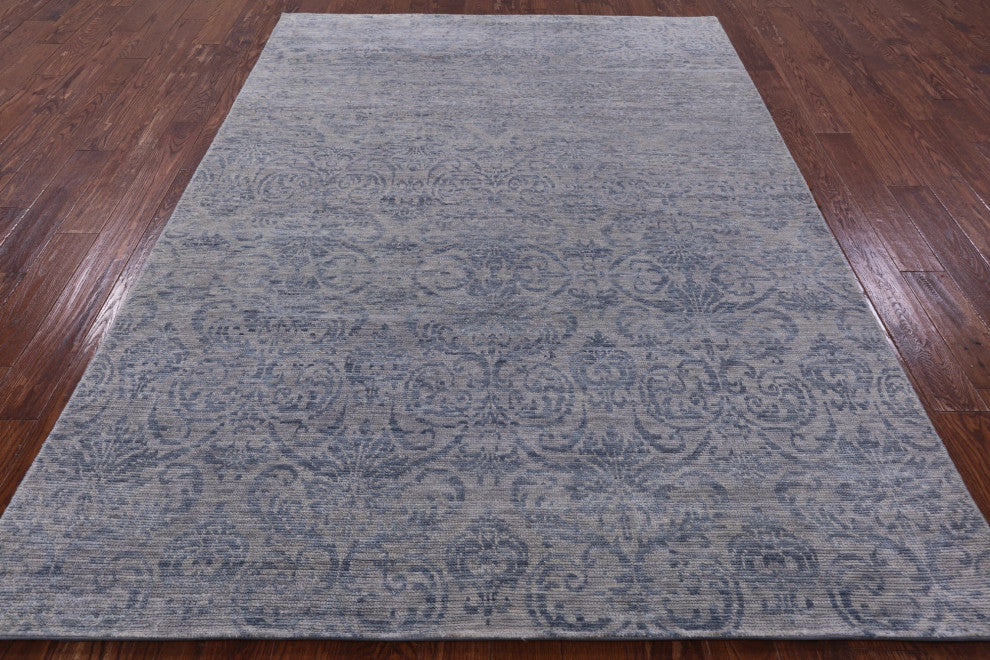 6' 3" X 9' 0" Modern Handmade Wool Rug Q8602