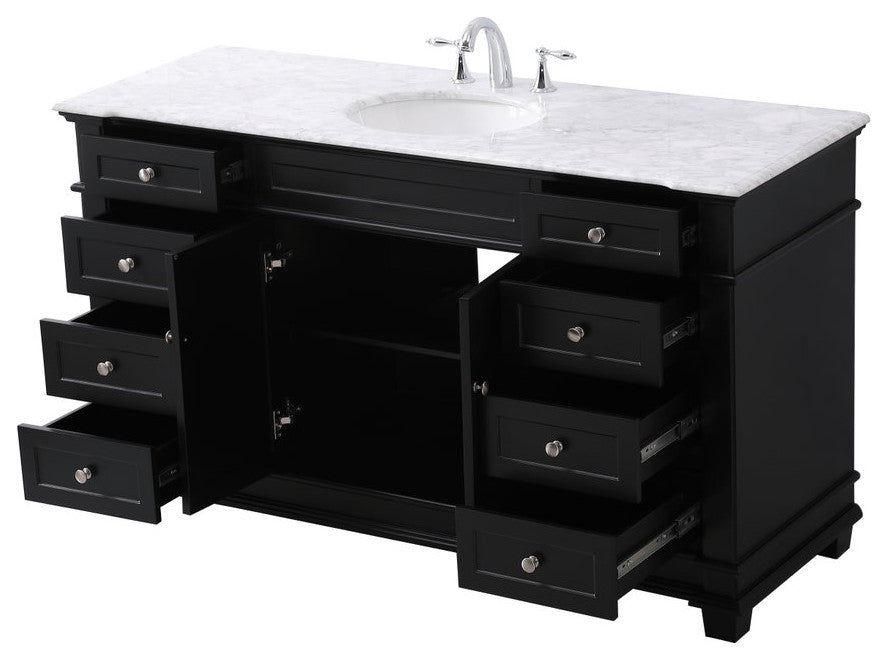 Weston Single Bathroom Vanity Set, Black, 60