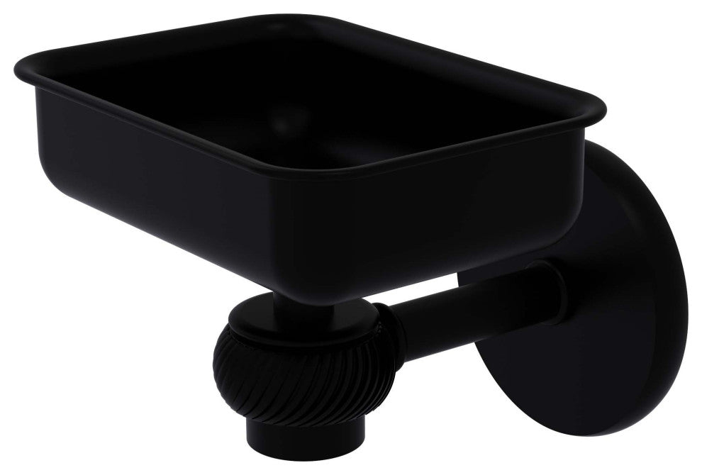 Satellite Orbit One Wall Mount Soap Dish With Twist Accents, Matte Black