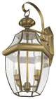 Livex Lighting Monterey 2 Light Antique Brass Medium Outdoor Wall Lantern