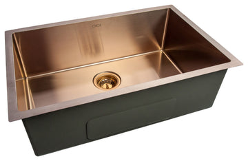 CNOX GOURMET Copper Stainless Steel Kitchen Sink, 32"x20"x9"