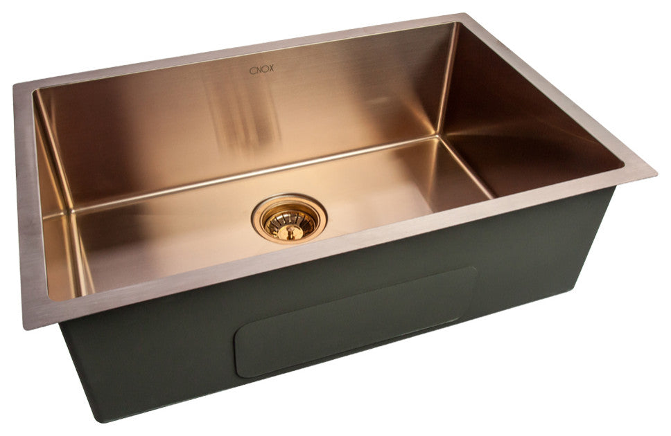 CNOX GOURMET Copper Stainless Steel Kitchen Sink, 32"x20"x9"