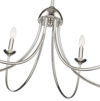 6 Light 29 in. Polished Nickel Chandelier