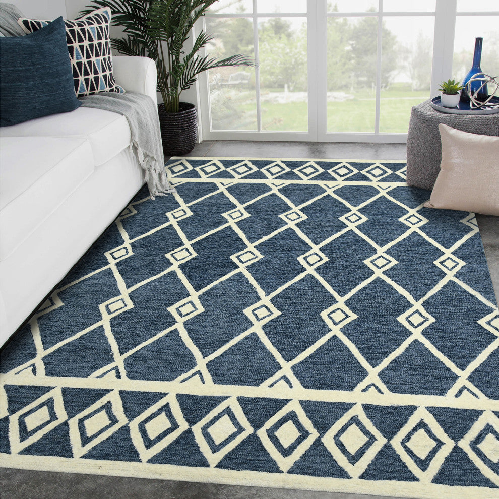 Vista Raton Area Rug, Navy, 8' x 10', Geometric