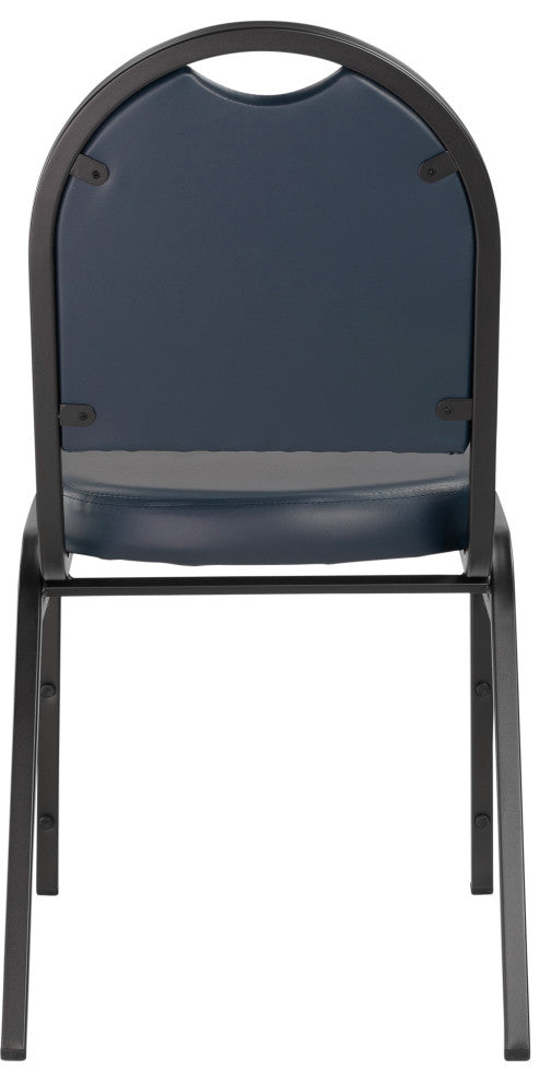NPS 9200 Premium Vinyl Stack Chair, Midnight Blue Seat/ Black Frame