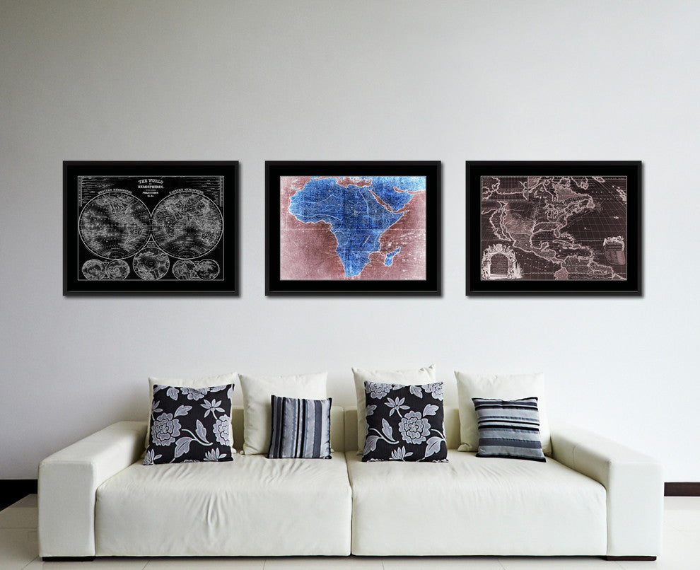 Africa Mapmaker Vintage Vivid Color Map Canvas, 16"x21"