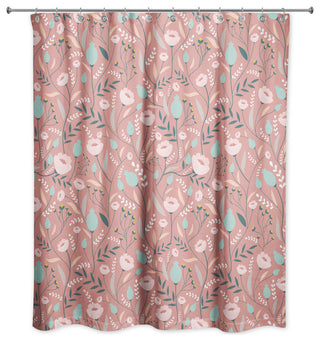 Winding Flowers 71x74 Shower Curtain