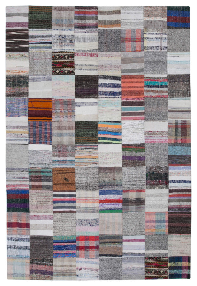 Rug N Carpet - Handmade Anatolian 6' 7'' x 9' 9'' Vintage Patchwork Kilim Rug