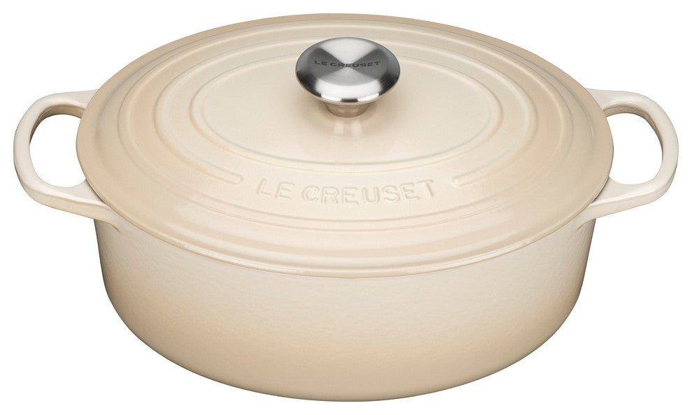 Le Creuset Signature Cast Iron Oval Casserole, 25 cm, Almond