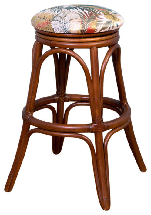Universal 30" Swivel Backless Barstool In Sienna With Timo Denim