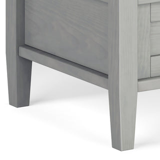 Warm Shaker Solid Wood 20" Rustic End Side Table, Fog Grey