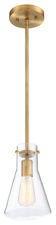 1-Light Pendant, Natural Brass