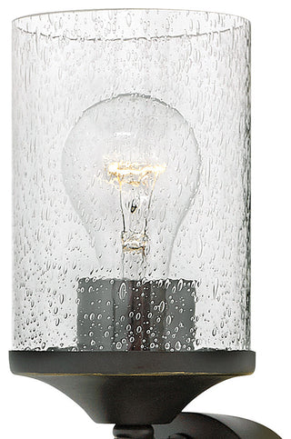 Hinkley Casa Large Single Light Sconce, Olde Black With Clear Seedy Glass