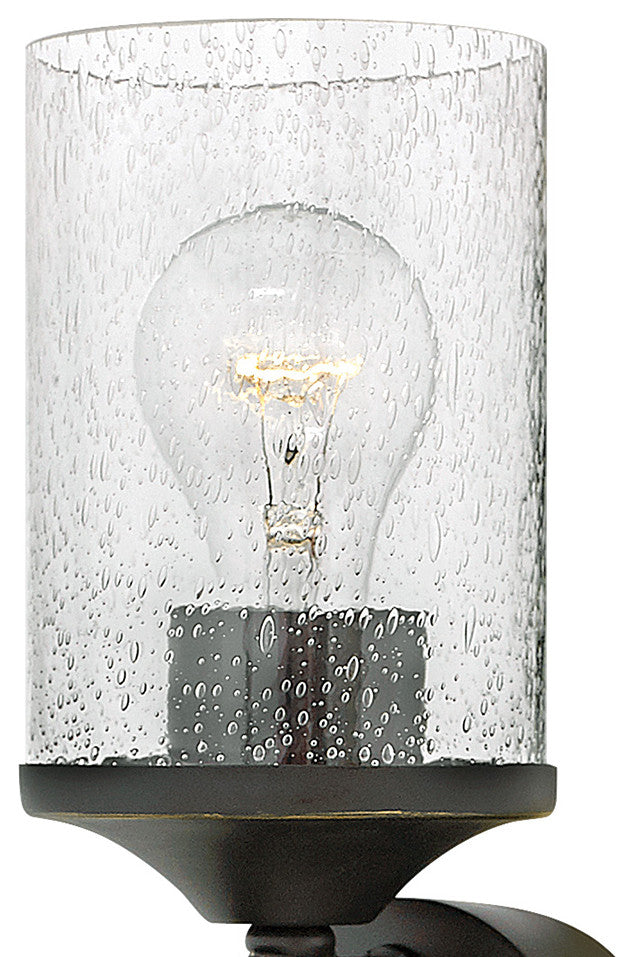 Hinkley Casa Large Single Light Sconce, Olde Black With Clear Seedy Glass