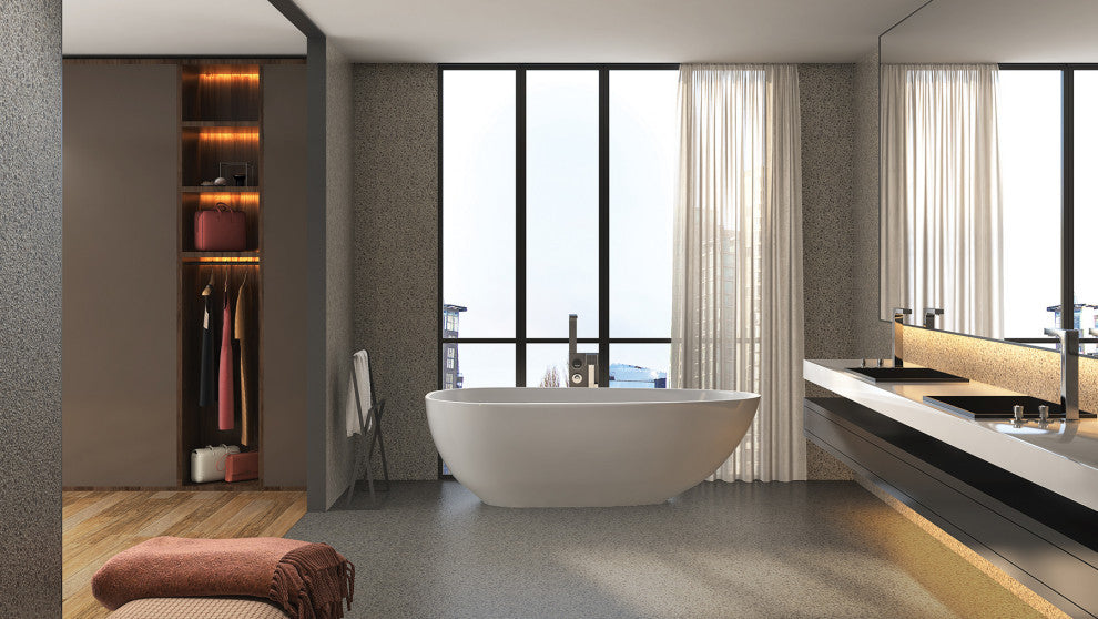 Malibu Ipanema Oval Soaking Bathtub 67x33x21 Glossy White