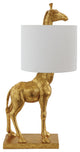 Giraffe Lamp With Linen Shade, Gold