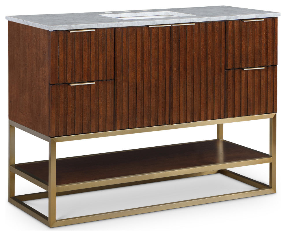Monad Bathroom Vanity, Walnut, 48" Wide
