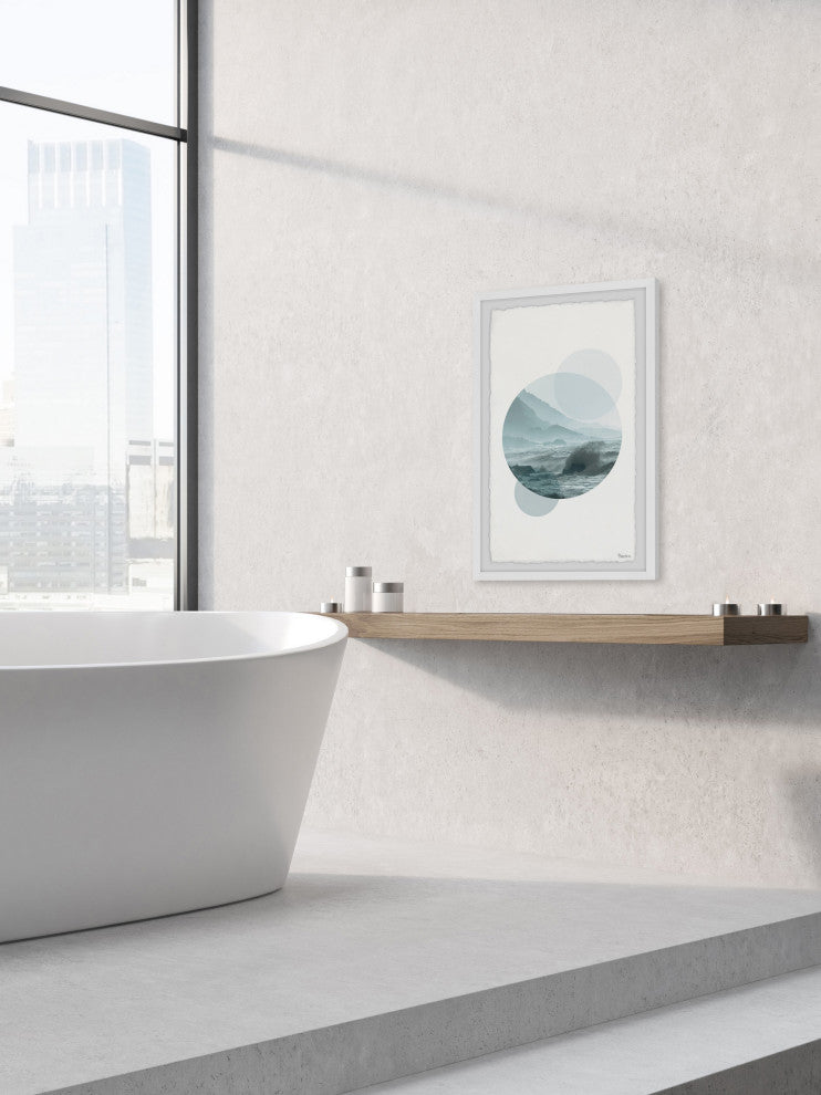 "Circle Waves" Framed Painting Print, 8"x12"