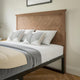 Fiona Herring Bone Wooden Adj. Headboard for Metal Bed Frames,Light Brown-Full