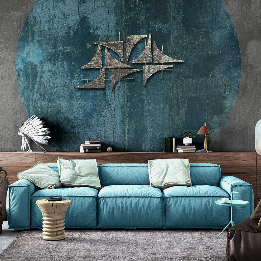 Lost at Sea Handcrafted Nautical Sails Abstract Metal Wall Decor Sculpture