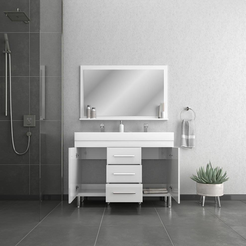 Ripley 48" Double Bathroom Vanity, White