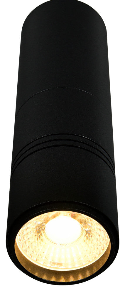 Stowe LED Down Mini Pendant With Black & Wood Finish