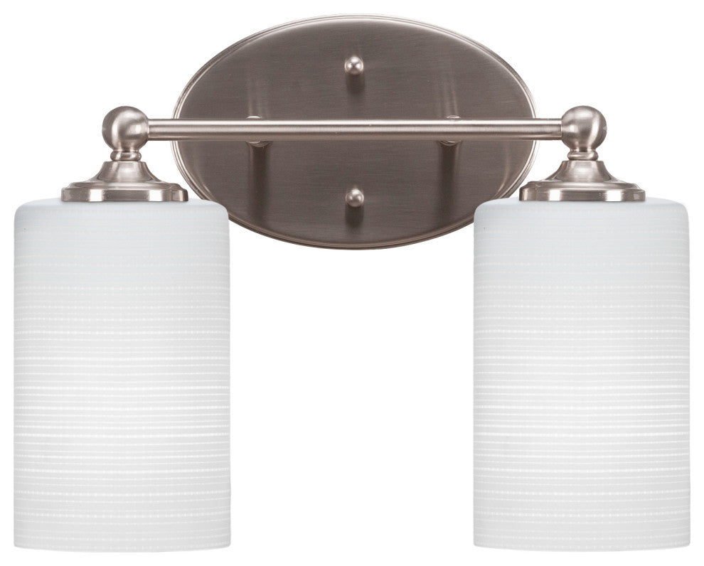 Capri 2-Light Bath Bar, Brushed Nickel/White Matrix