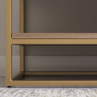 Bahia Bath Vanity, Oak, 48", Brushed Gold Hardware, Single, Freestanding