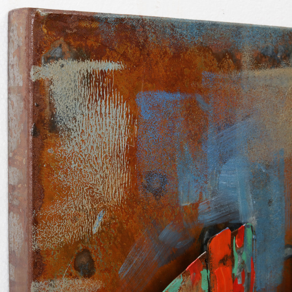 "Cowboy's Boots" Mixed Media Iron Hand Painted Dimensional Wall Art