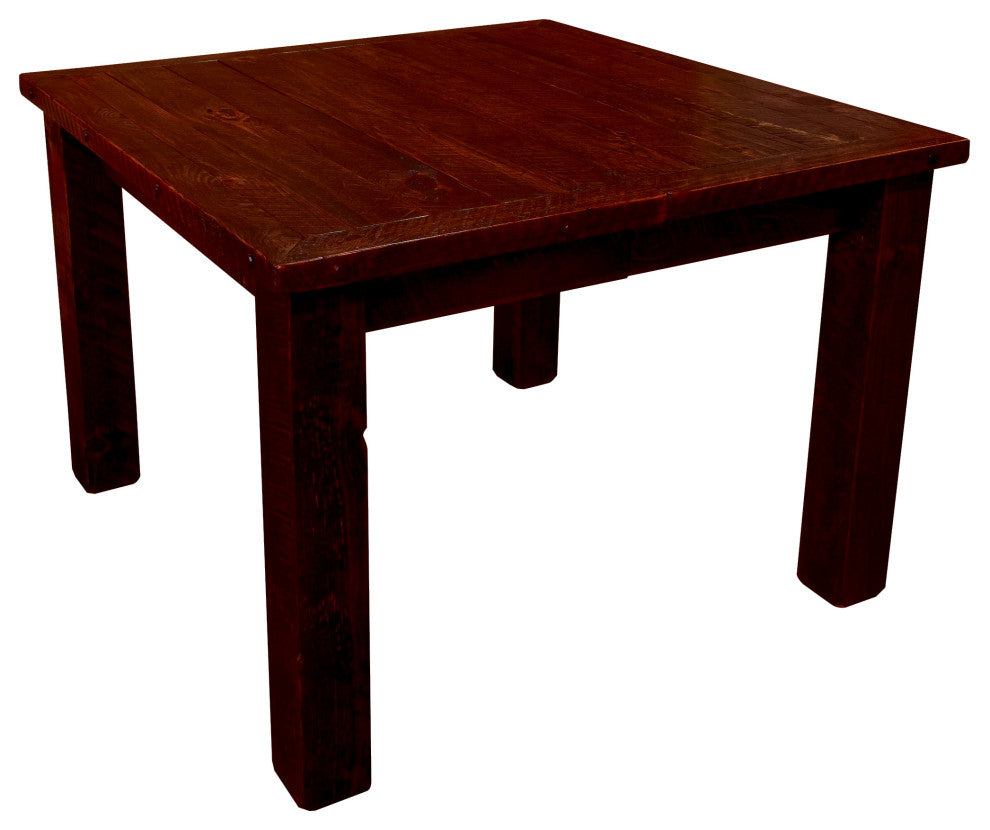 Barnwood Style Timber Peg Family Dining Table, Michael's Cherry, 42" X 42"