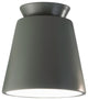 Radiance Outdoor Trapezoid Ceramic Flush-Mount, Pewter Green, Dedicated Led