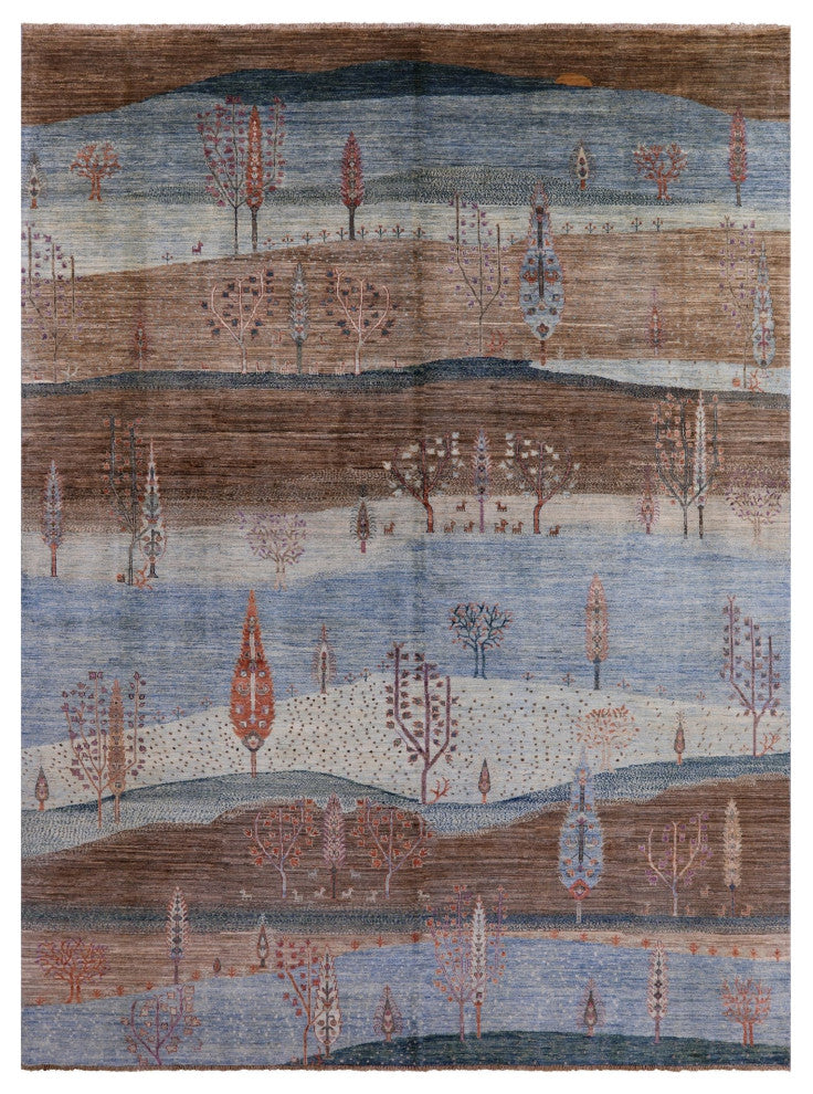 Tribal Persian Gabbeh Hand Knotted Rug 8' 9" X 11' 11" Q7926