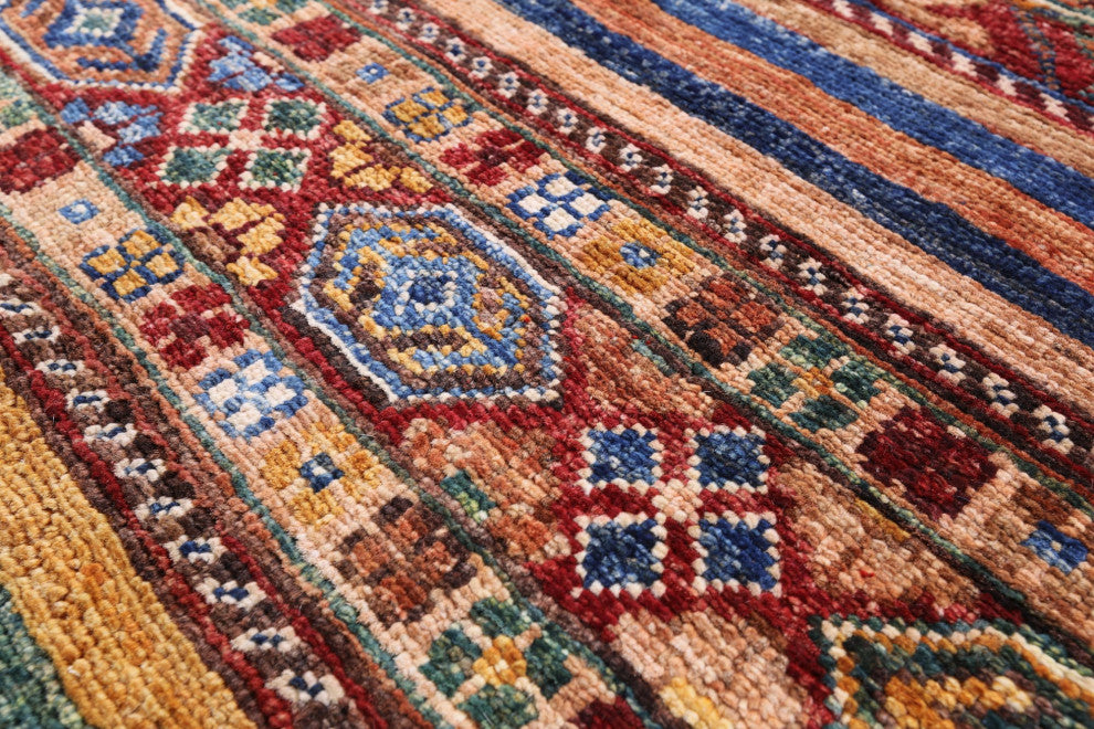 2' 11" X 15' 5" Runner Hand-Knotted Super Kazak Khorjin Rug Q7768