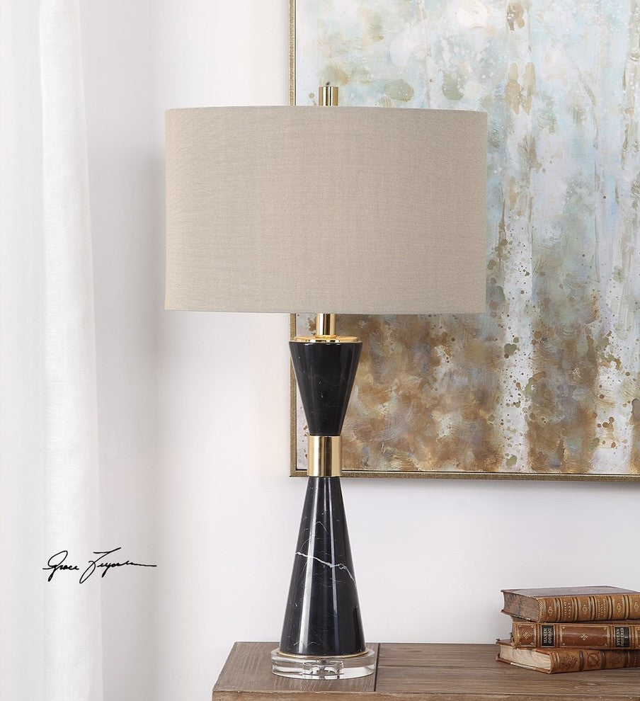 Uttermost Alastair Black Marble Table Lamp