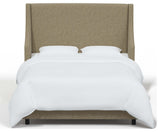 Fully Upholstered Wingback Bed, Zuma Linen, King