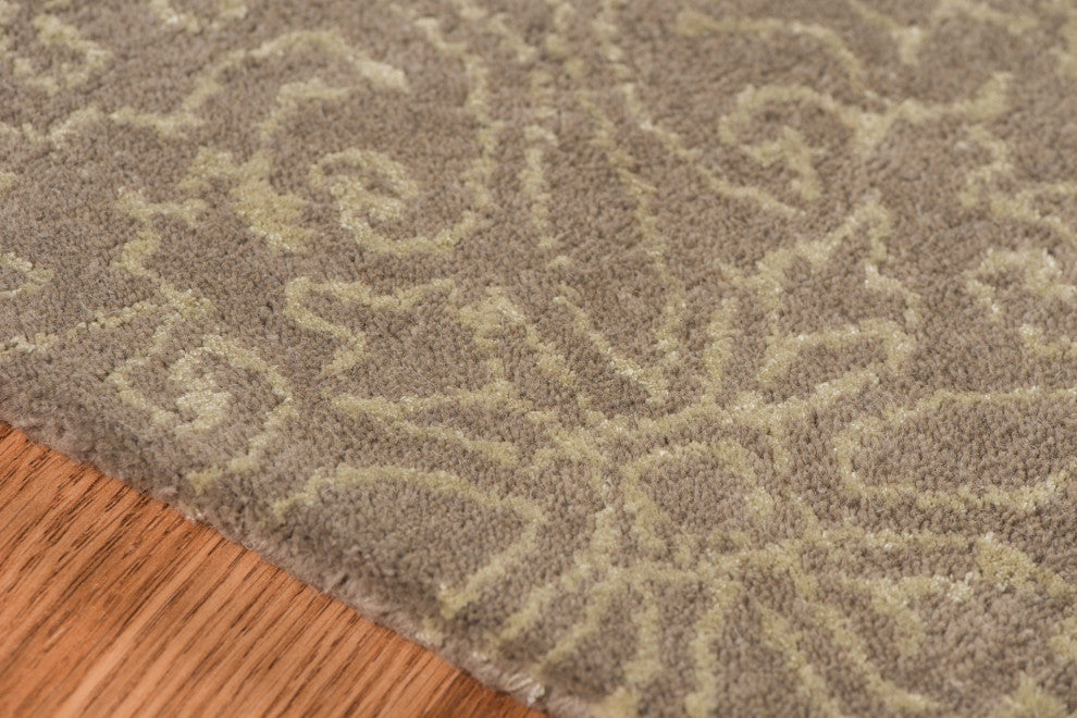8" X11" X 0.5" Beige Wool Area Rug