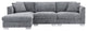 Alice Modern L-Shaped Cloud Chenille Sectional Chaise Sofa With 2 Pillows, Gray