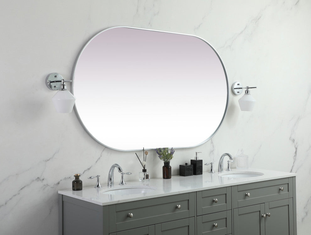 Elegant Lighting MR2A3660 Asha 36" W x 60" H Oval Framed Bathroom - Silver