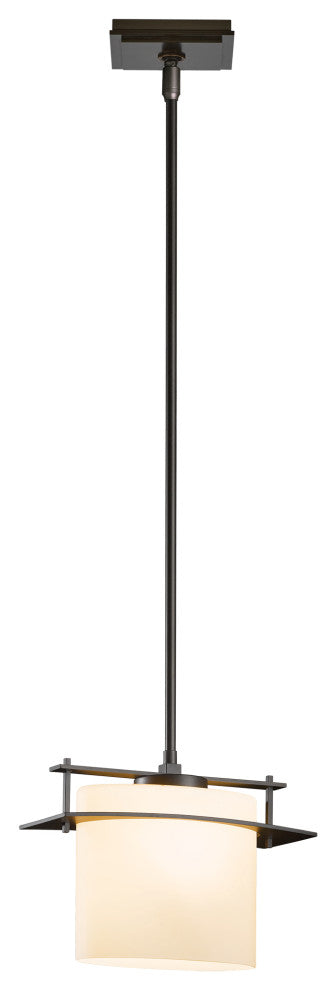 Arc Ellipse Large Mini Pendant, Dark Smoke Finish, Opal Glass