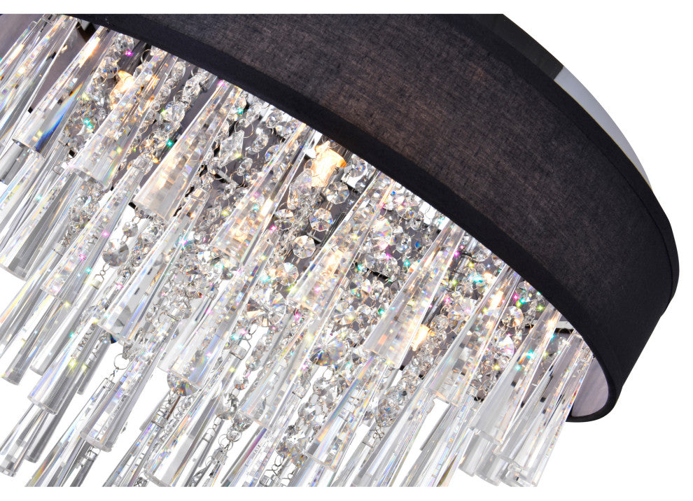 Franca 8 Light Drum Shade Flush Mount With Chrome Finish