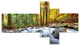 Creek Flowing Through Forest, Landscape Canvas Art Print, 60"x32", 5 panels
