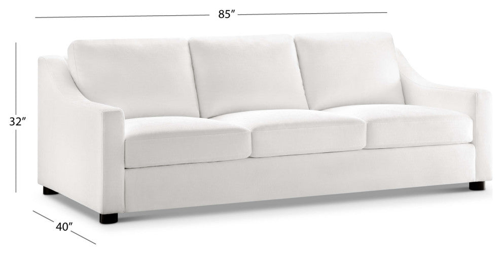Garcelle Stain-Resistant Fabric Sofa, White